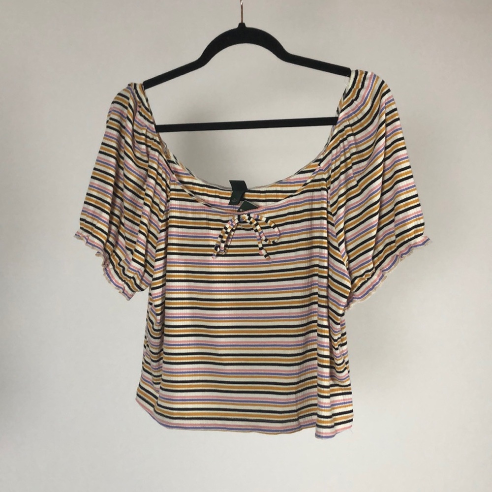 💎Wild Fable Cute Stripped Crop Top
